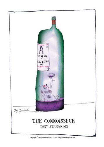 The Connoisseur - red wine lovers print by Tony Fernandes